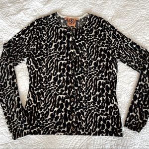 Tory Burch leopard print cardigan size S